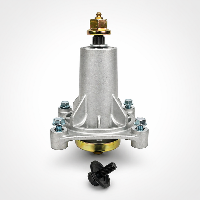 Spindle Assembly 4-mount, with HD blade bolt, 5-spoke, complete with attachments, Husqvarna  587819701, 532187281, 532187292, 587820301, 587125401, 539112057, 82-026
