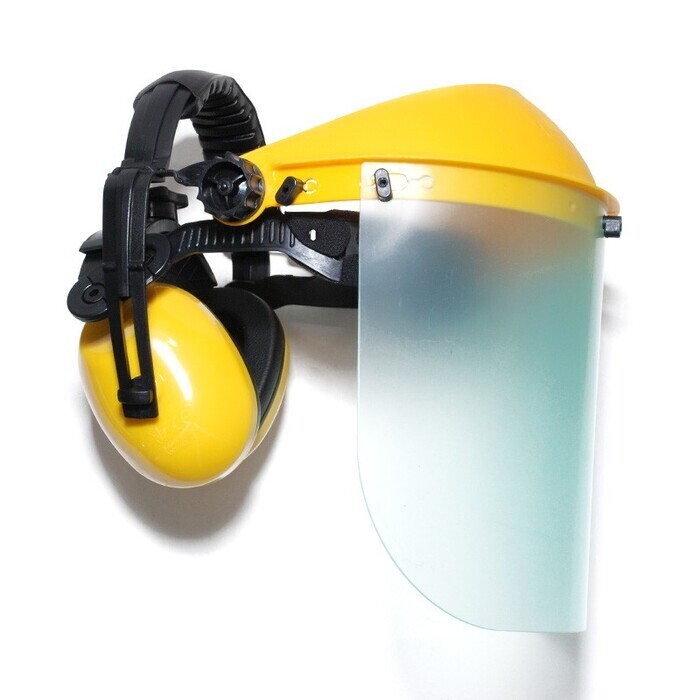 Kaitsevisiir poly klaasiga, eemaldatavate kõrvaklappidega